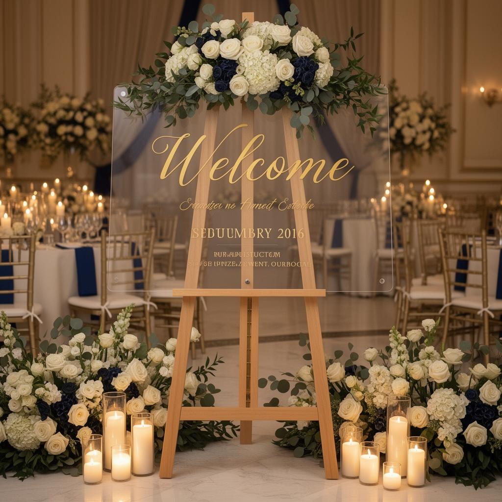 Elegant event welcome signage